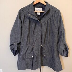 Jaclyn Smith‎ Dark Gray Utility Jacket with a Vintage Vibe Size Medium